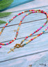 Boho Necklace, Seed Bead Layered Choker, Double Cross